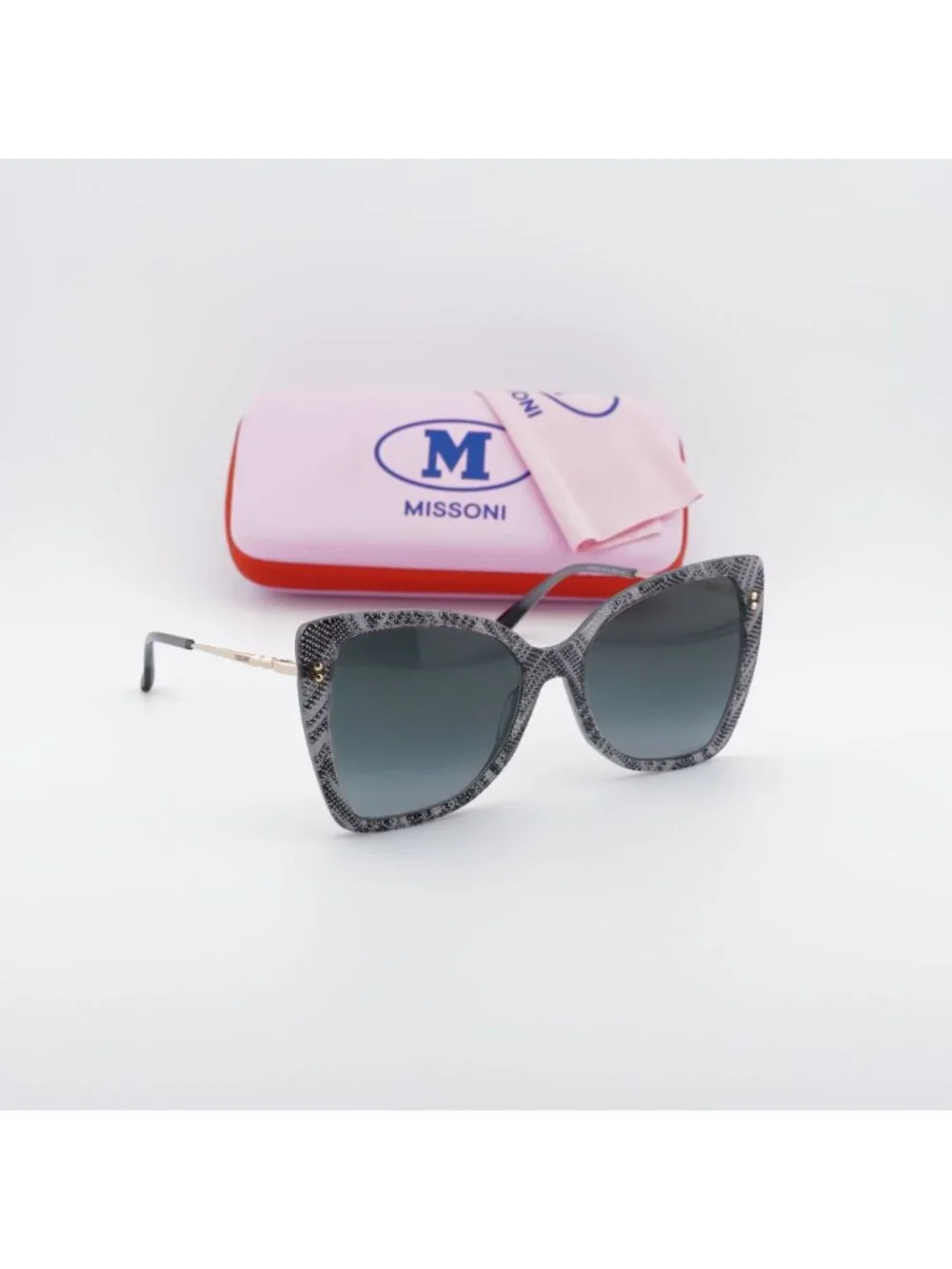Missoni MIS 0083/S 0S37 9O Butterfly Sunglasses - White Black / Dark Grey
